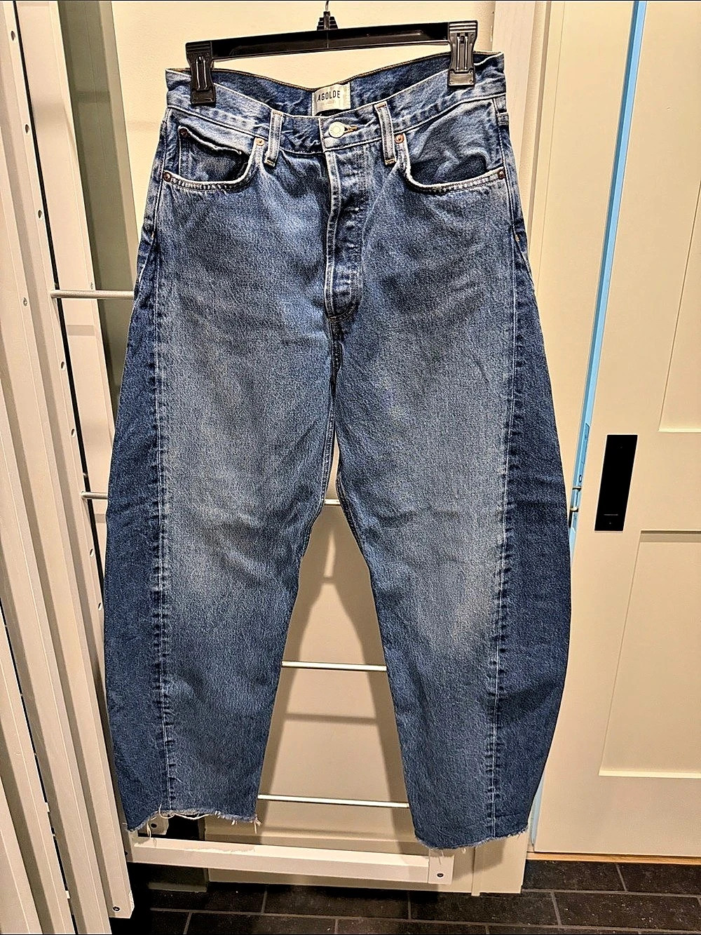 AGOLDE Luna Straight Leg Jeans in Blue Waist 28